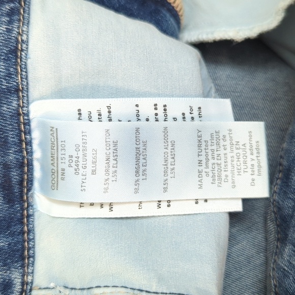 Good American Fringe High Rise Skinny Jeans Blue 10/30 distressed streetwear - Picture 10 of 11